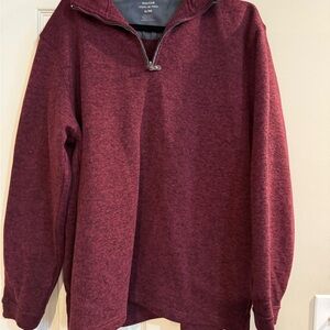Haggar burgundy 1/4 Zip Up Sweater Knit Casual